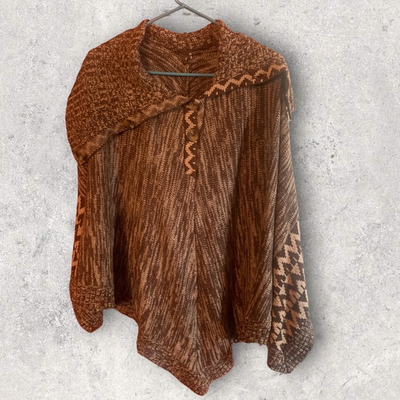 A knit poncho pullover. Perfect for those cooler fall nights. - Picture 1 of 2